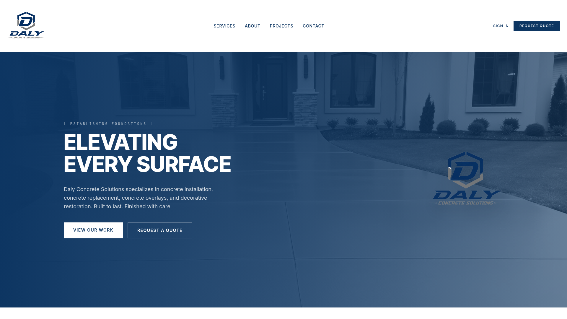 Daly Concrete Solutions website design